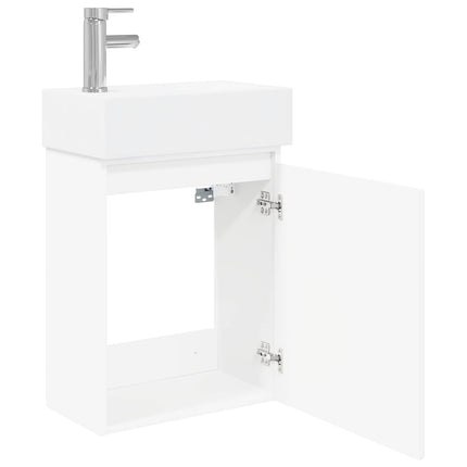 Badeværelses Vanity-enhed med Armatur Hvid 45,5 x 25,5 x 84 cm