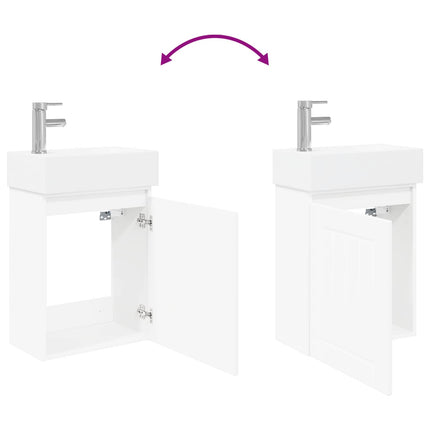 Badeværelses Vanity-enhed med Armatur Hvid 45,5 x 25,5 x 84 cm