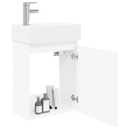 Badeværelses Vanity-enhed med Armatur Hvid 45,5 x 25,5 x 84 cm