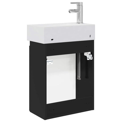 Badeværelses Vanity-enhed med Armatur Sort 45,5 x 25,5 x 84 cm