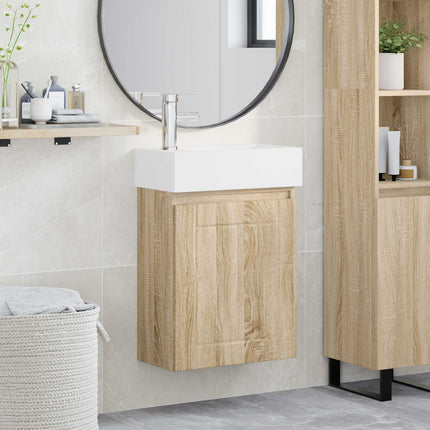 Badeværelses Vanity-enhed med Armatur Sonoma-eg