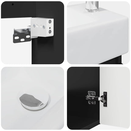 Badeværelses Vanity-enhed med Armatur Sort 45,5 x 25,5 x 84 cm