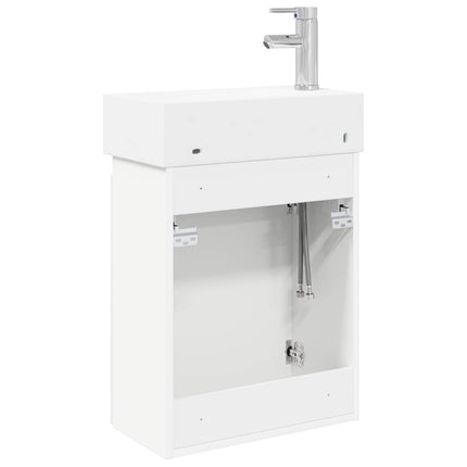 Badeværelses Vanity-enhed med Armatur Hvid 45,5 x 22,5 x 84 cm