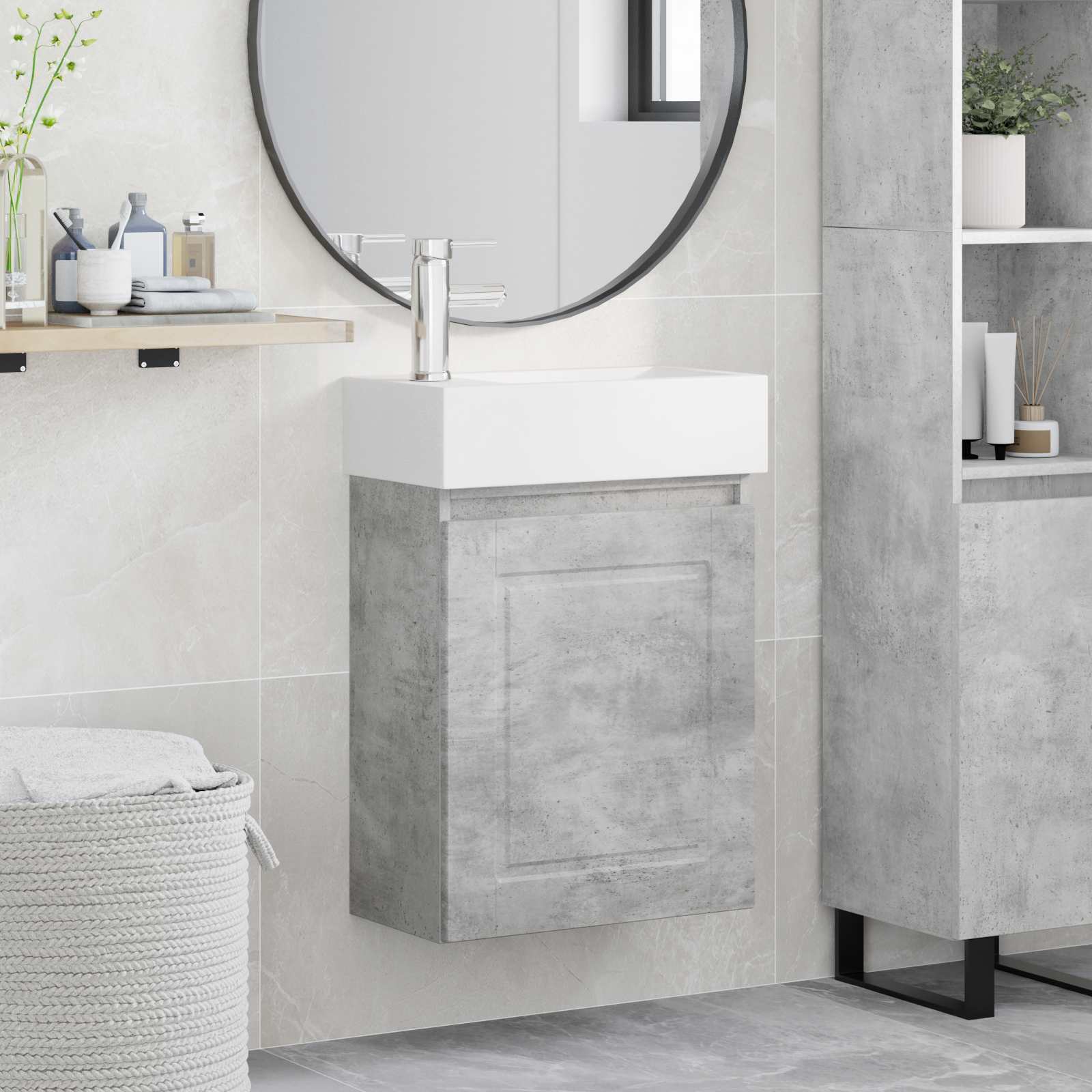 Badevrelses Vanity-enhed med Armatur Betongr