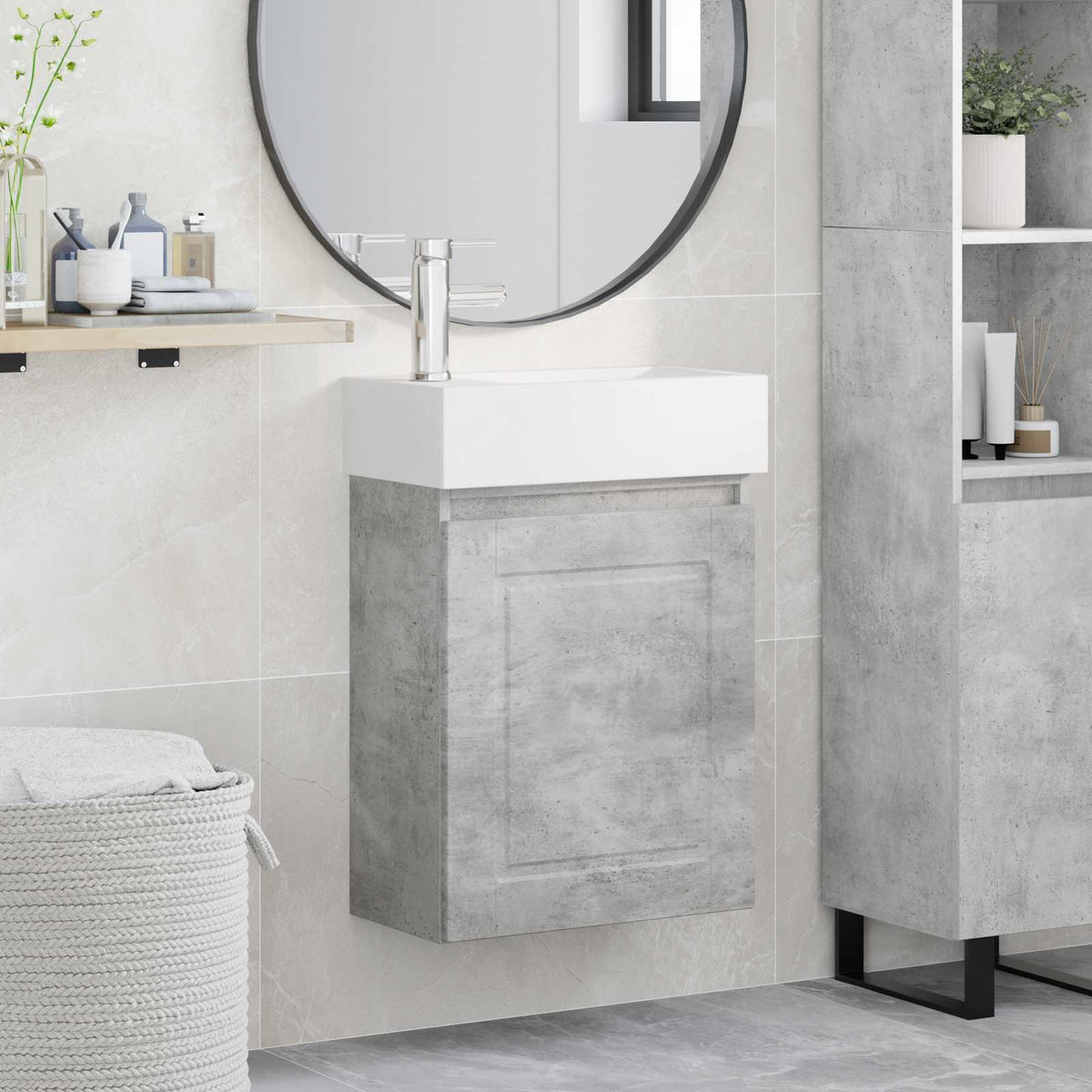 Badevrelses Vanity-enhed med Armatur Betongr
