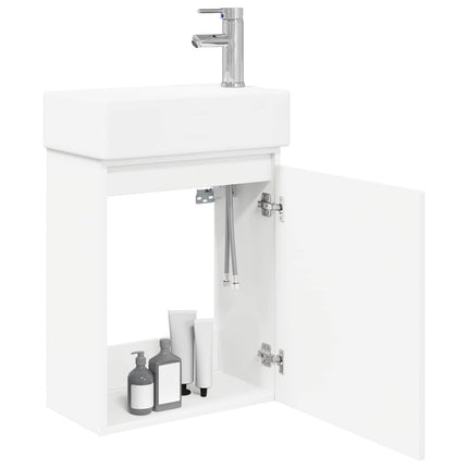 Badeværelses Vanity-enhed med Armatur Hvid 45,5 x 22,5 x 84 cm