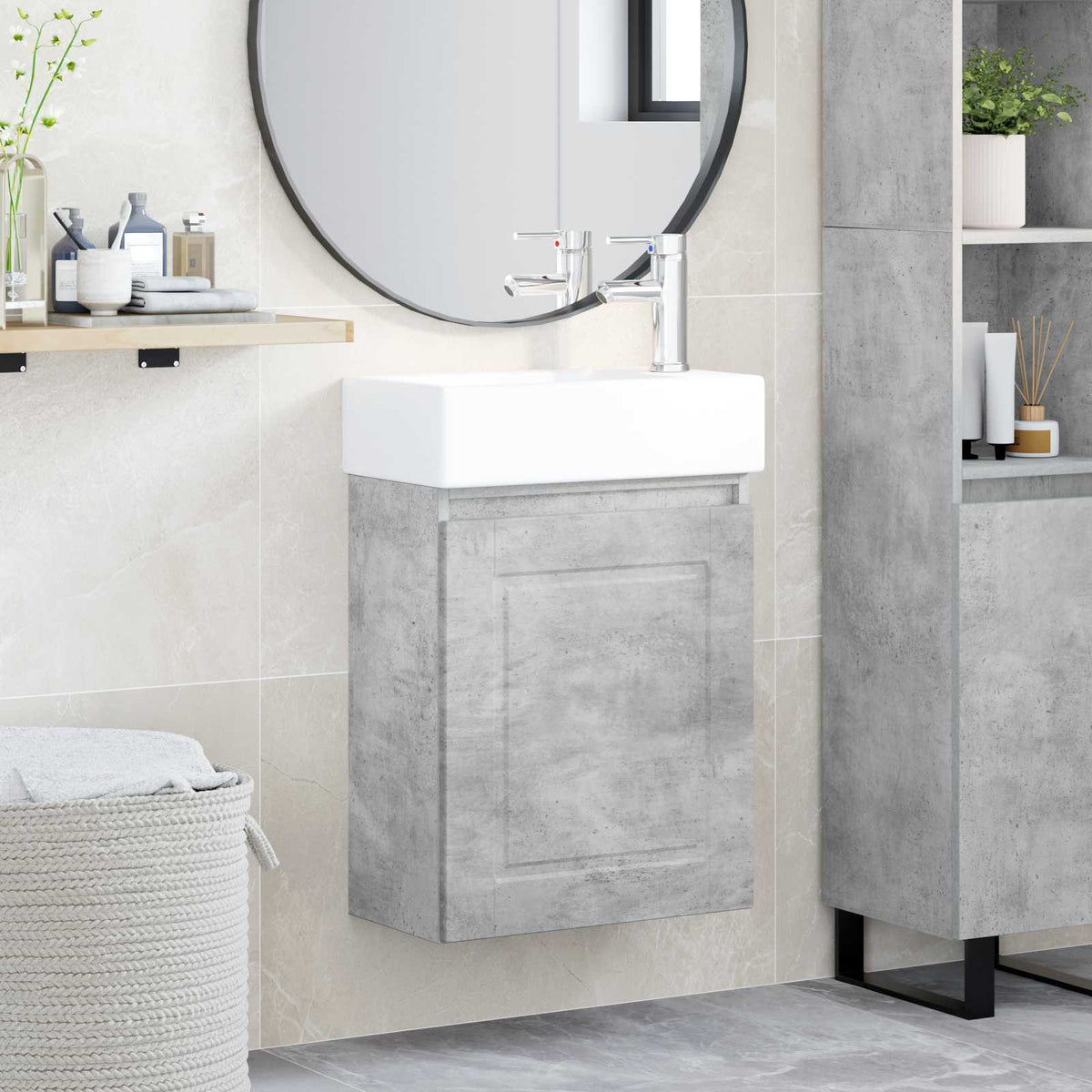 Badevrelses Vanity-enhed med Armatur Betongr
