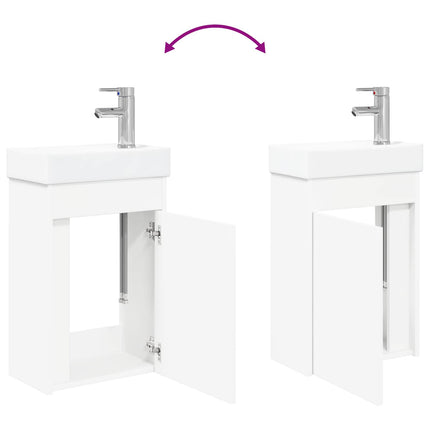 Badeværelses Vanity-enhed med Armatur Hvid 40,5 x 22,5 x 62 cm