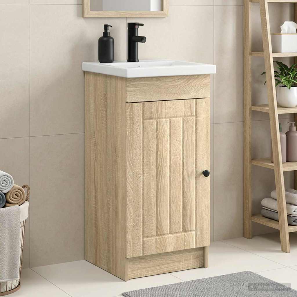 Badevrelsesvask med vask Sonoma-eg 42 x 40 x 84,5 cm