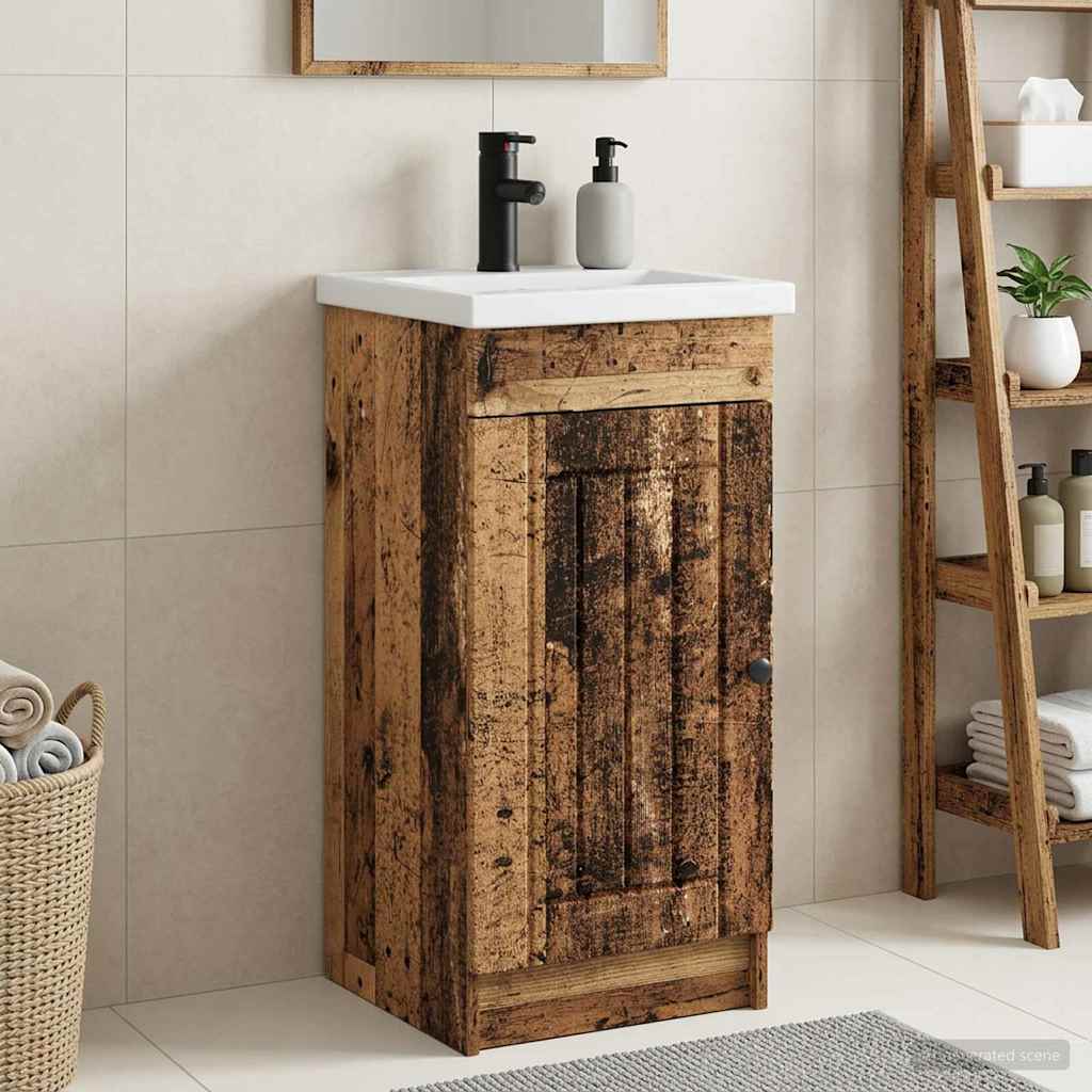 Badevrelsesvask med vask Gammelt tr 42 x 40 x 84,5 cm