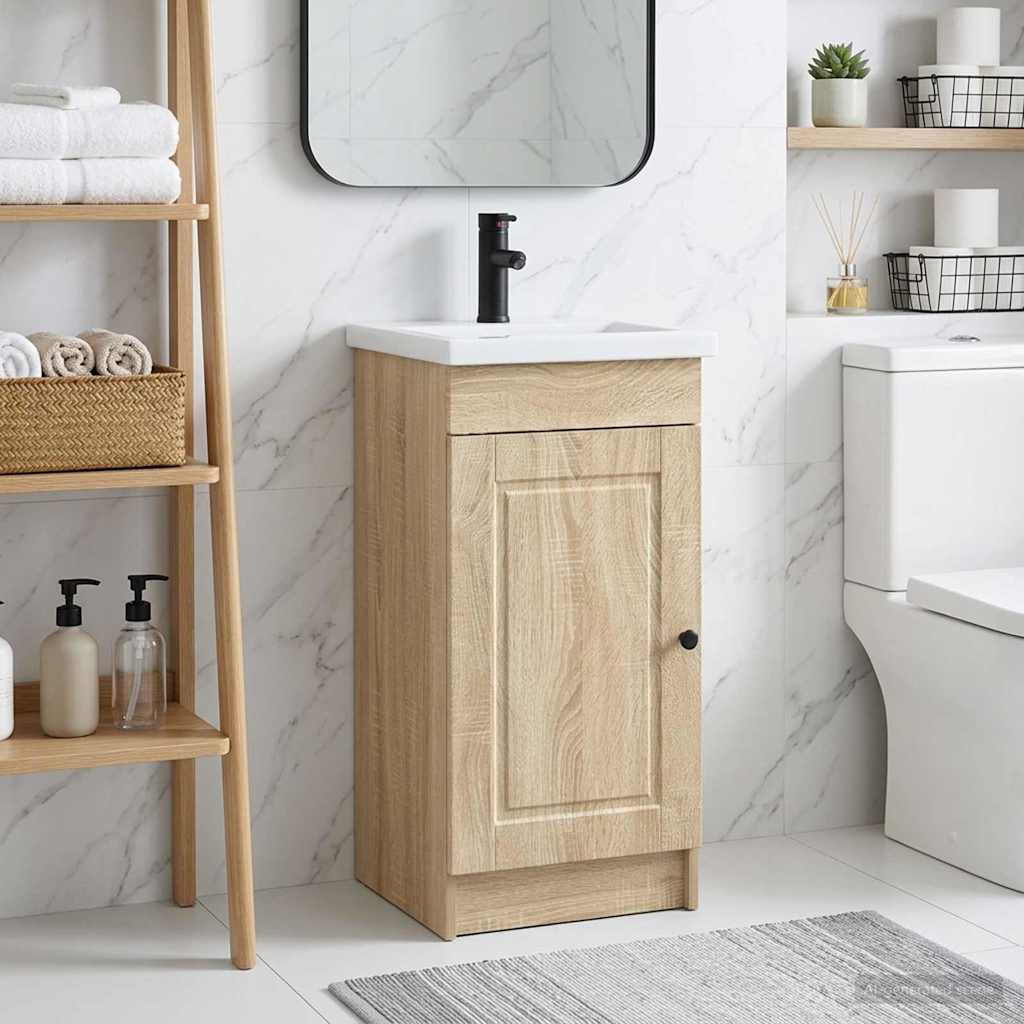 Badevrelsesvask med vask Sonoma-eg 42 x 40 x 84,5 cm