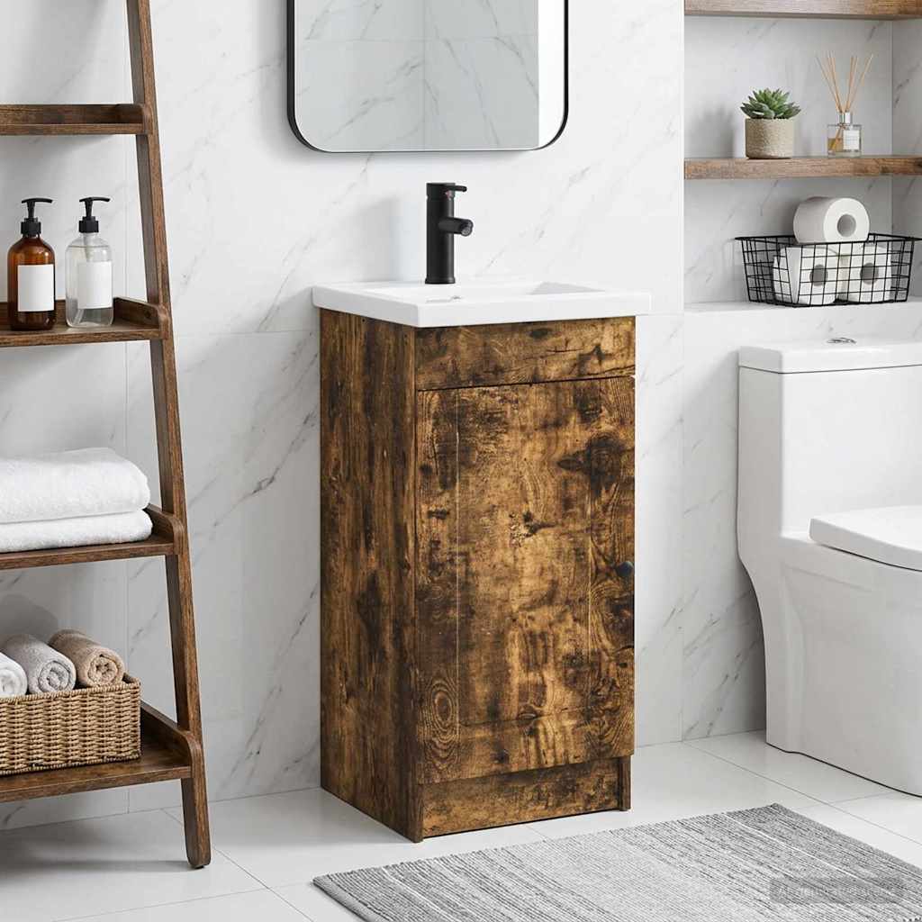 Badevrelsesvask med vask Rget eg 42 x 40 x 84,5 cm