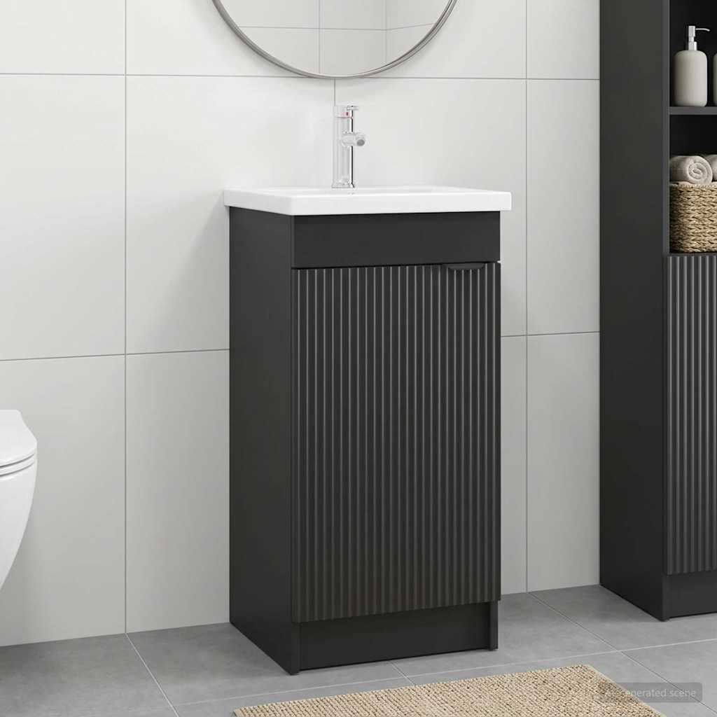 Badevrelsesvask med vask Sort 42 x 40 x 84,5 cm