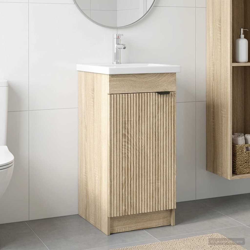 Badevrelsesvask med vask Sonoma-eg 42 x 40 x 84,5 cm