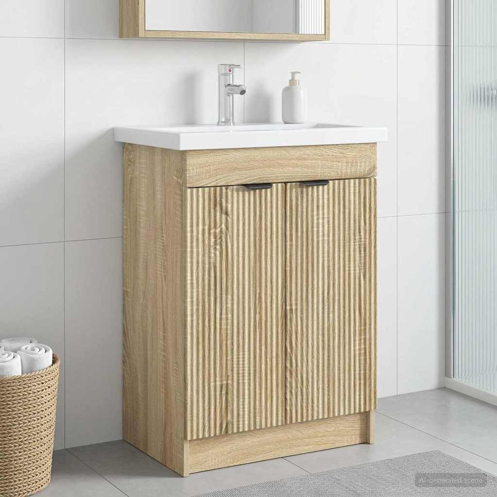 Bad møbel under vasken Sonoma-eg 78,5 x 37,5 x 81 cm billede