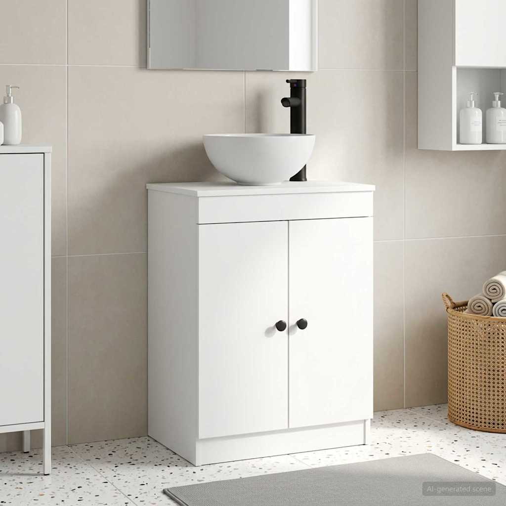 Badevrelsesvask med vask Hvid 54 x 35 x 83 cm Konstrueret tr