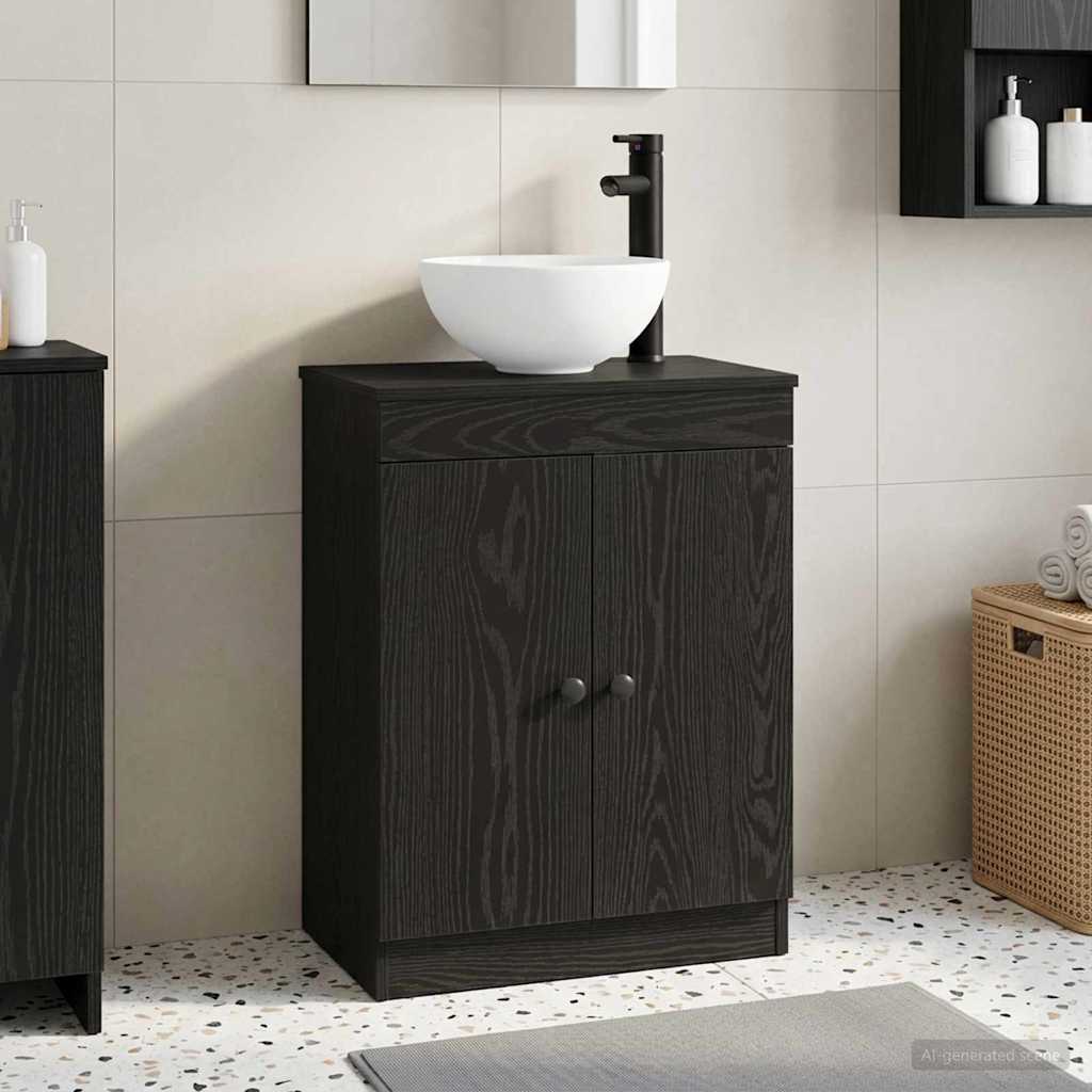 Badevrelsesvask med vask Sort 54 x 35 x 83 cm Konstrueret tr
