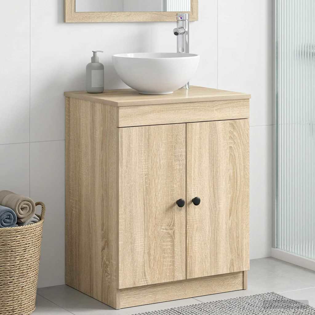 Badeværelsesskab Sonoma-eg 54 x 41 x 70 cm Konstrueret træ billede