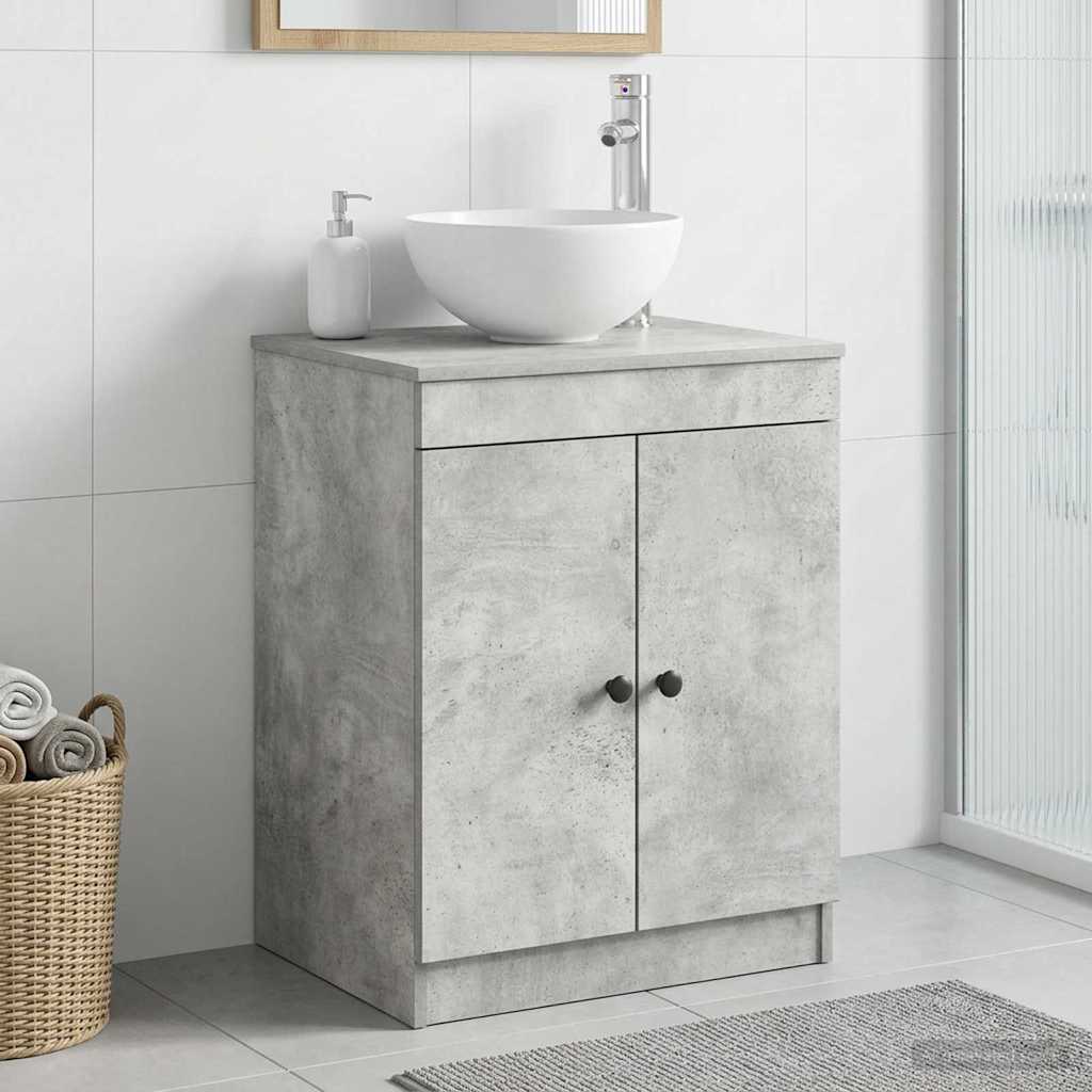 Badeværelsesskab Betongrå 54 x 41 x 70 cm Konstrueret træ billede