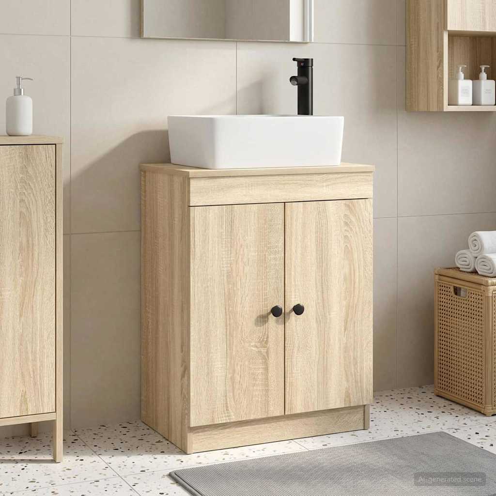 Badevrelsesvask med vask Sonoma-eg 54 x 35 x 83 cm