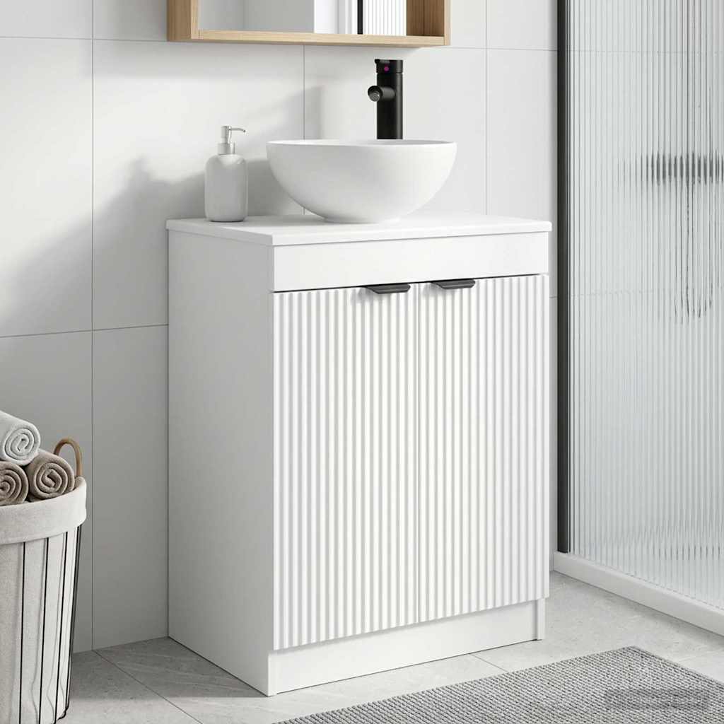 Badevrelsesvask med vask Hvid 54 x 35 x 83 cm Konstrueret tr