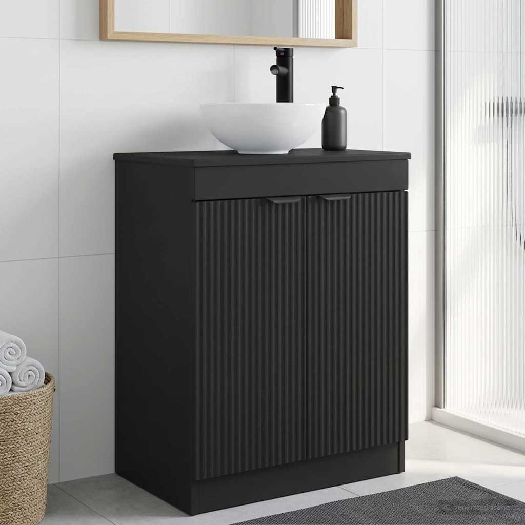 Badevrelsesvask med vask Sort 54 x 35 x 83 cm Konstrueret tr