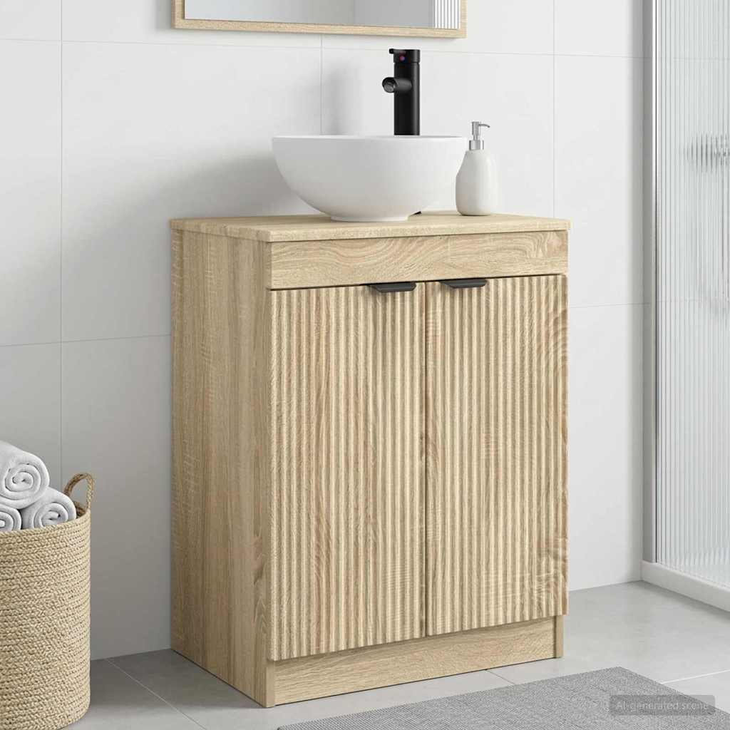 Badevrelsesvask med vask Sonoma-eg 54 x 35 x 83 cm