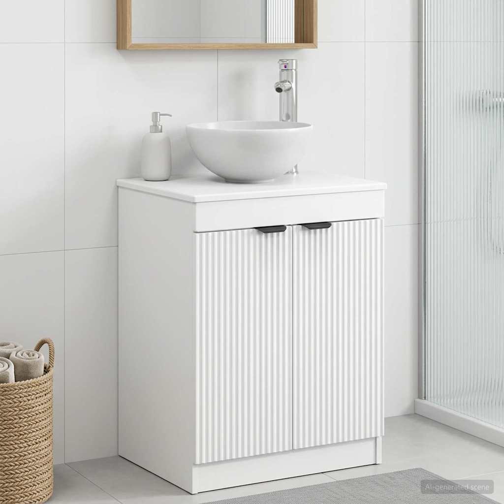 vidaXL Badeværelsesskab Hvid 54 x 41 x 70 cm Konstrueret træ