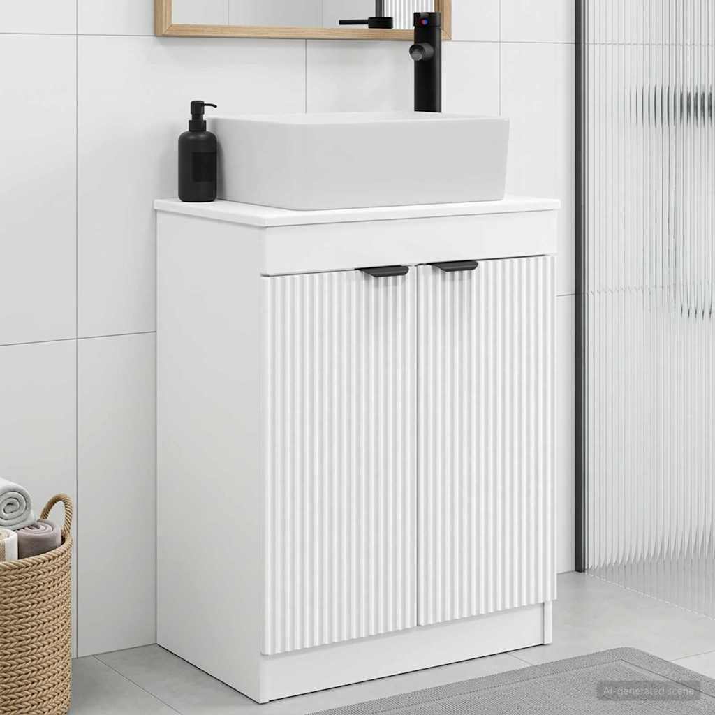 Badevrelsesvask med vask Hvid 54 x 35 x 83 cm Konstrueret tr