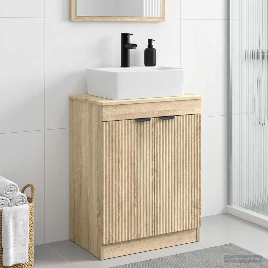 vidaXL Badeværelsesvask med vask Sonoma-eg 54 x 35 x 83 cm