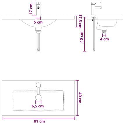Badeværelses vaskeskål Krom 81 x 40 x 17,5 cm Metal