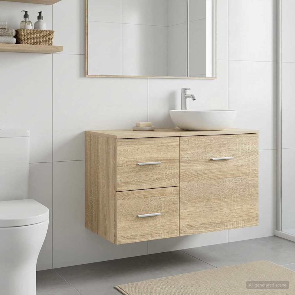 Badeværelsesskab Imellem Sonoma-eg 30 x 35 x 50 cm billede