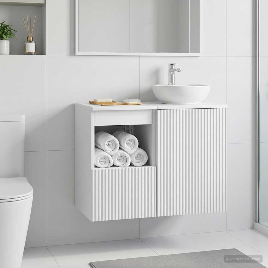 Badeværelsesskab Hvid 30 x 35 x 50 cm Konstrueret træ billede