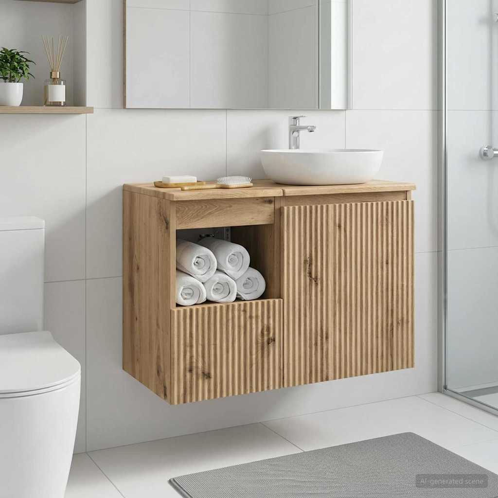 vidaXL Badeværelsesskab Artisan-eg 30 x 41 x 50 cm Konstrueret træ
