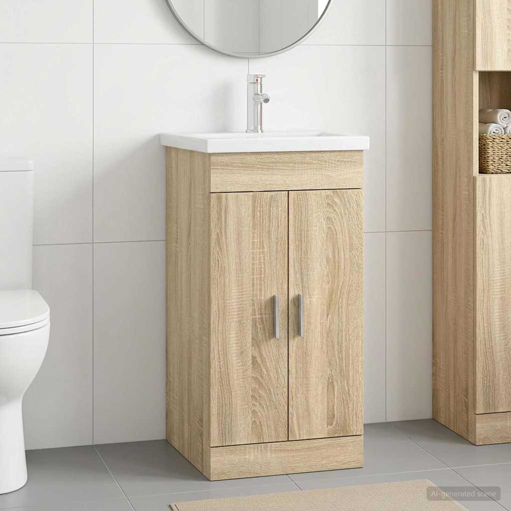 Badevrelsesvask med vask Sonoma-eg 42 x 40 x 84,5 cm