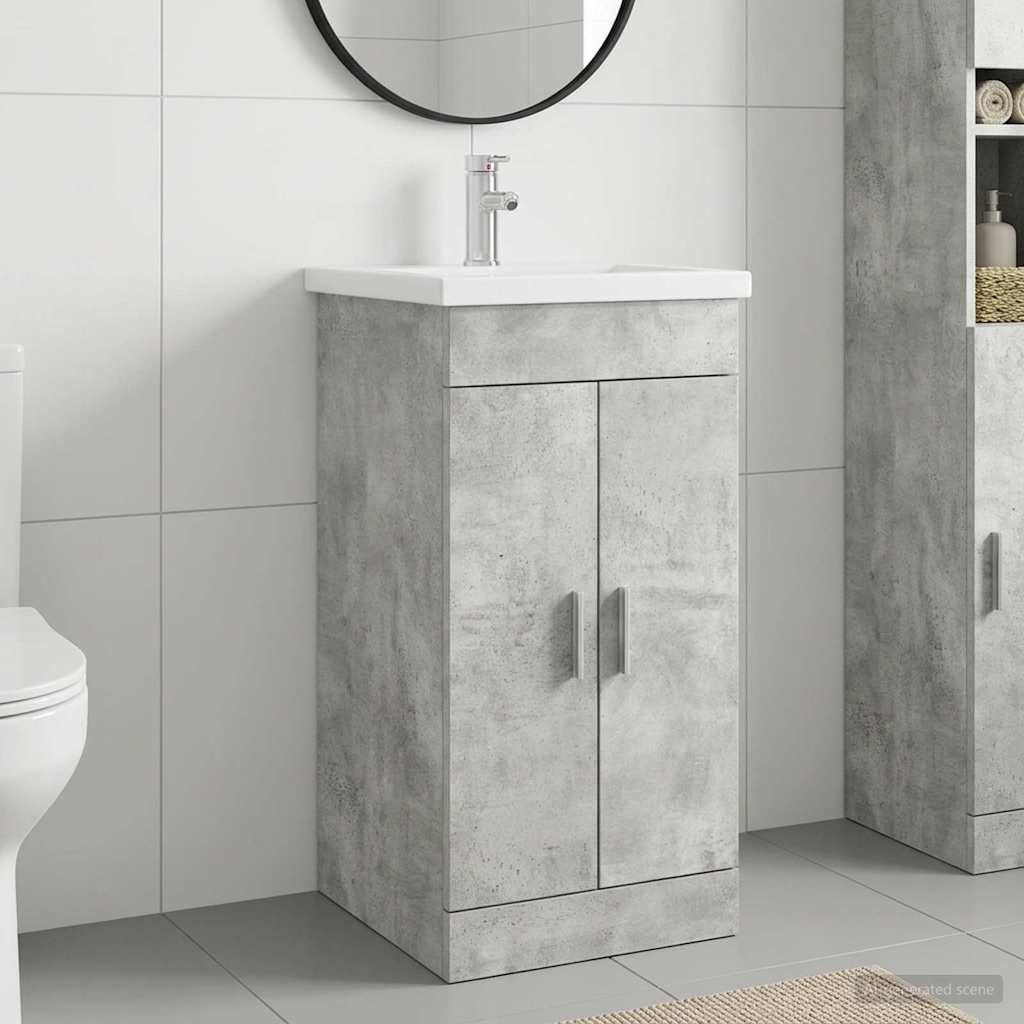 Badevrelsesvask med vask Betongr 42 x 40 x 84,5 cm