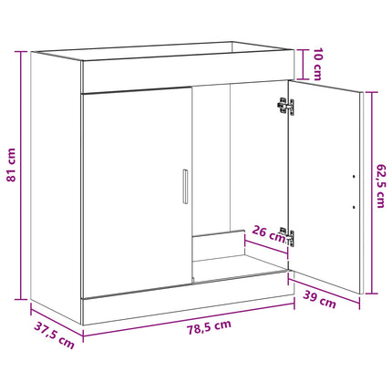 Badeværelse Under Vask Skab Hvid 78,5 x 37,5 x 81 cm