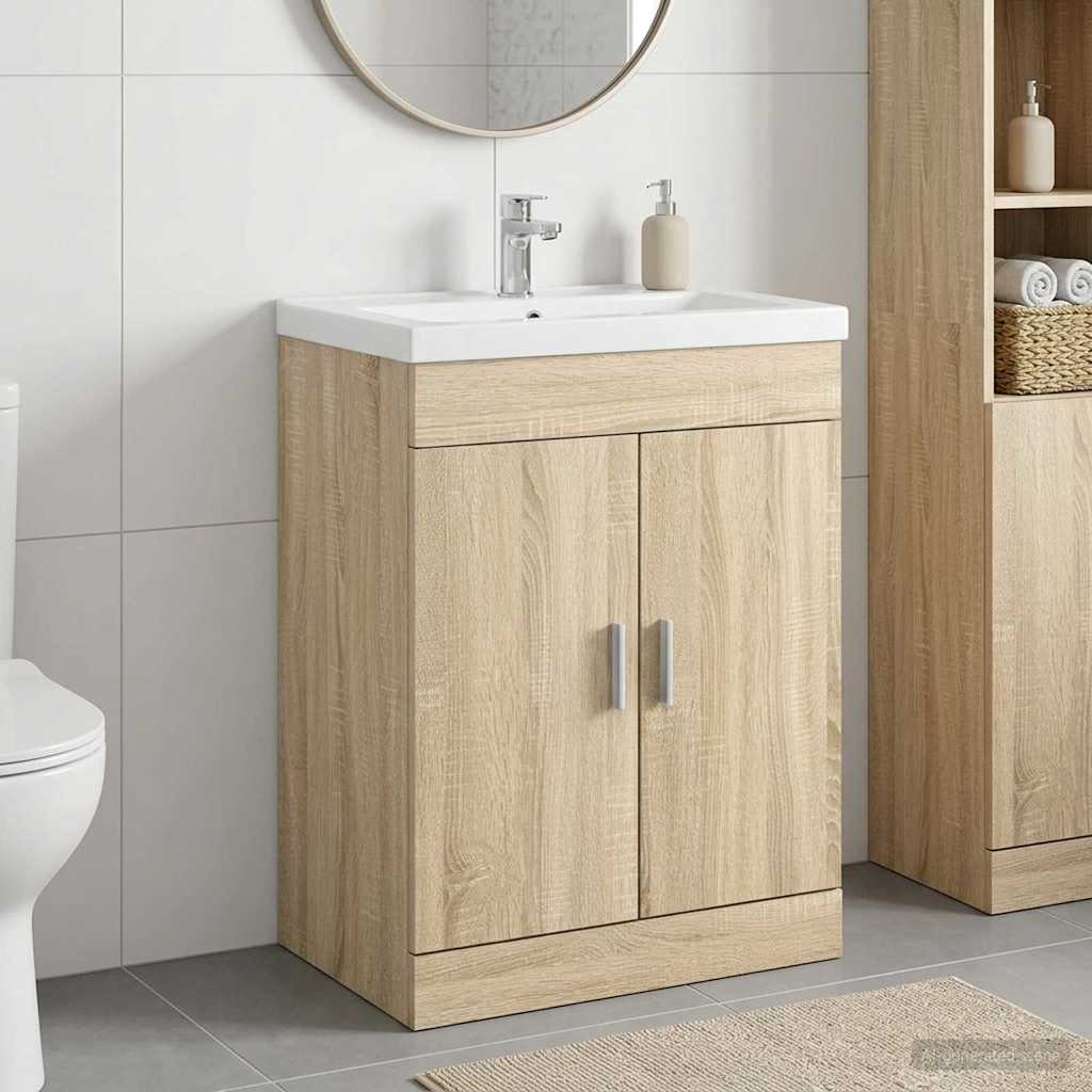 vidaXL Badeværelse Under Vask Skab Sonoma-eg 78,5 x 37,5 x 81 cm