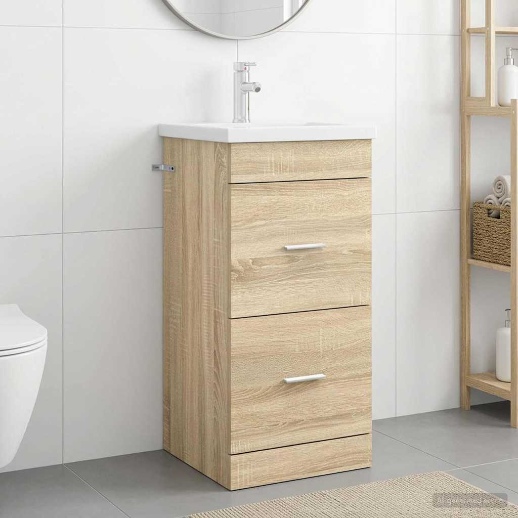 Badevrelsesvask med vask Sonoma-eg 42 x 40 x 84,5 cm