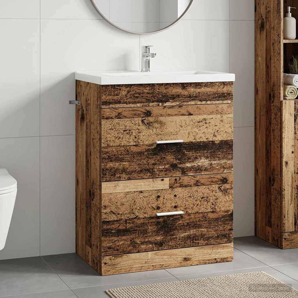 Badeværelse Under Vask Skab Gammelt træ 56 x 37,5 x 81 cm billede