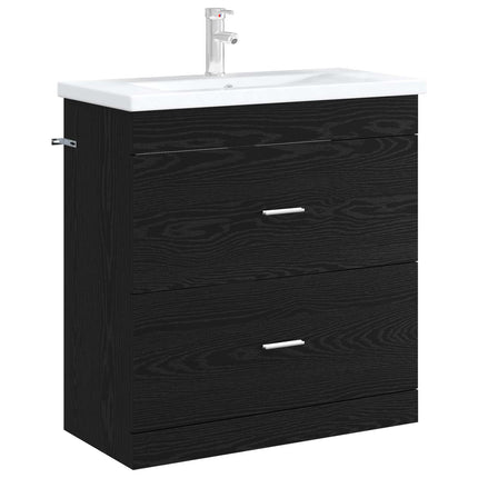 Badeværelse Under Vask Skab Sort eg 78,5 x 37,5 x 81 cm