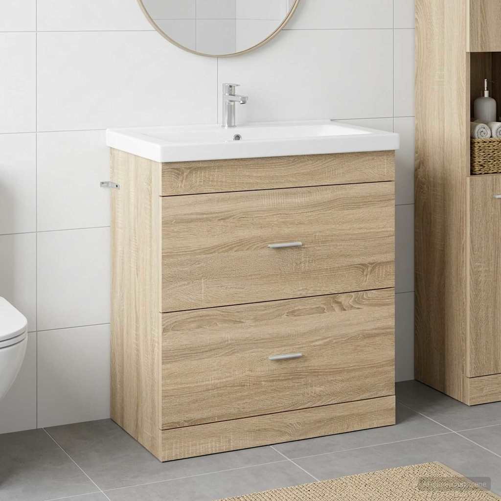 Badeværelse Under Vask Skab Sonoma-eg 78,5 x 37,5 x 81 cm billede