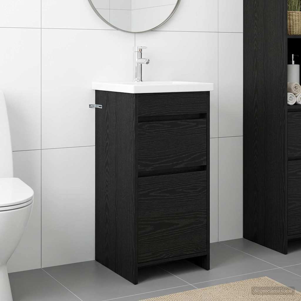 Badevrelsesvask med vask Sort eg 42 x 40 x 84,5 cm