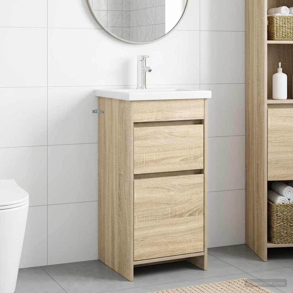Badevrelsesvask med vask Sonoma-eg 42 x 40 x 84,5 cm