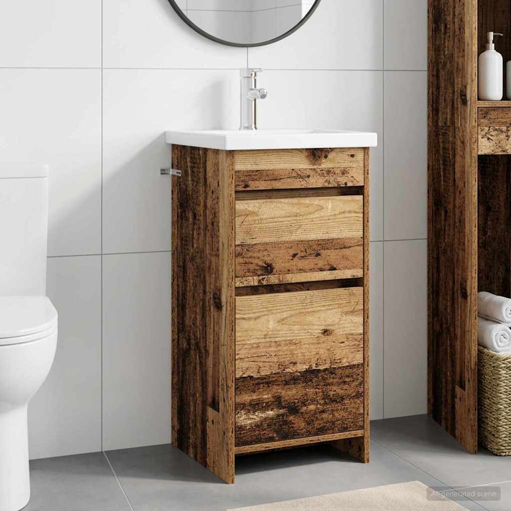 Badevrelsesvask med vask Gammelt tr 42 x 40 x 84,5 cm