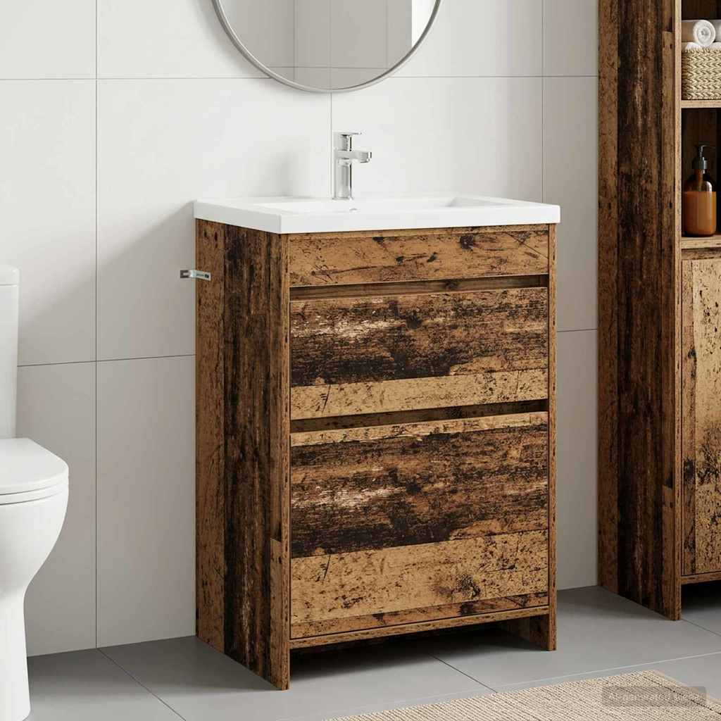 Badeværelse Under Vask Skab Gammelt træ 56 x 37,5 x 81 cm billede