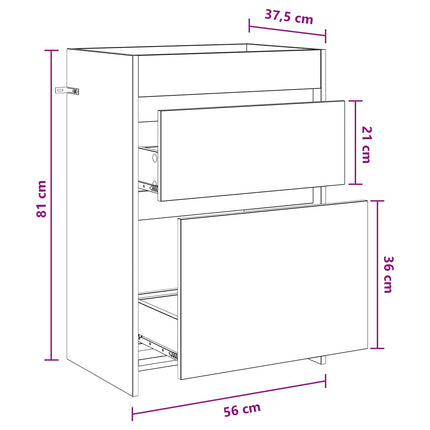 Badeværelse Under Vask Skab Artisan-eg 56 x 37,5 x 81 cm