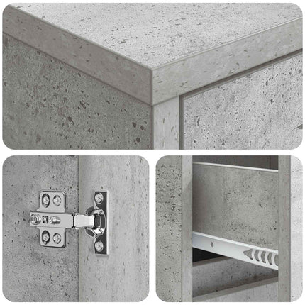 Vægmonteret håndvask skab Betongrå 35 x 20 x 81 cm