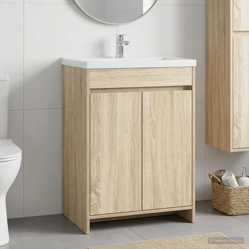 Badeværelse Under Vask Skab Sonoma-eg 56 x 37,5 x 81 cm billede