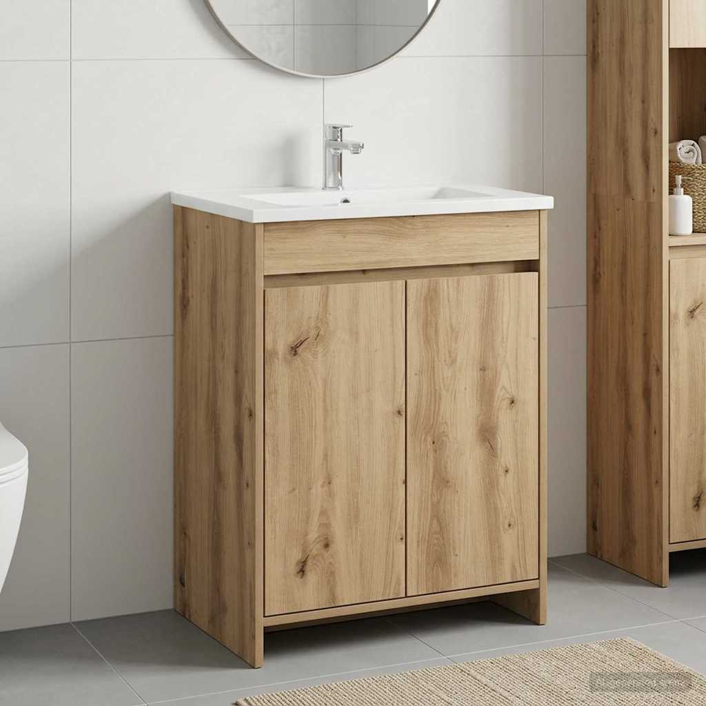 Badeværelse Under Vask Skab Artisan-eg 56 x 37,5 x 81 cm billede
